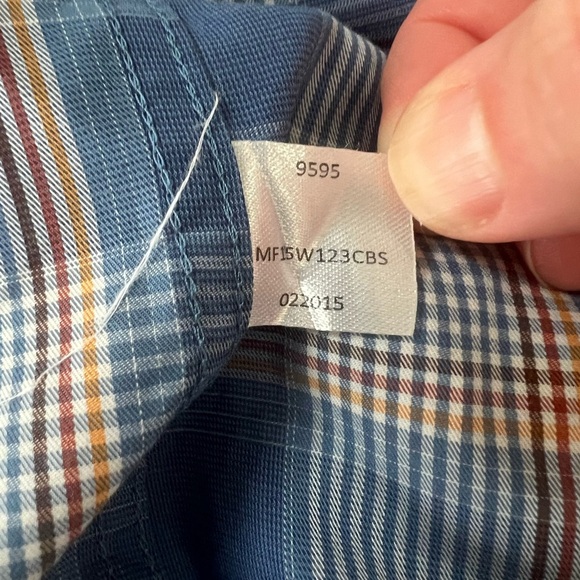 Peter Millar Short-Sleeve Button Up Tartan Plaid Sport Shirt, Blue/Yellow, XL - Picture 6 of 6